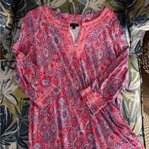 Pink and Blue Women's Top